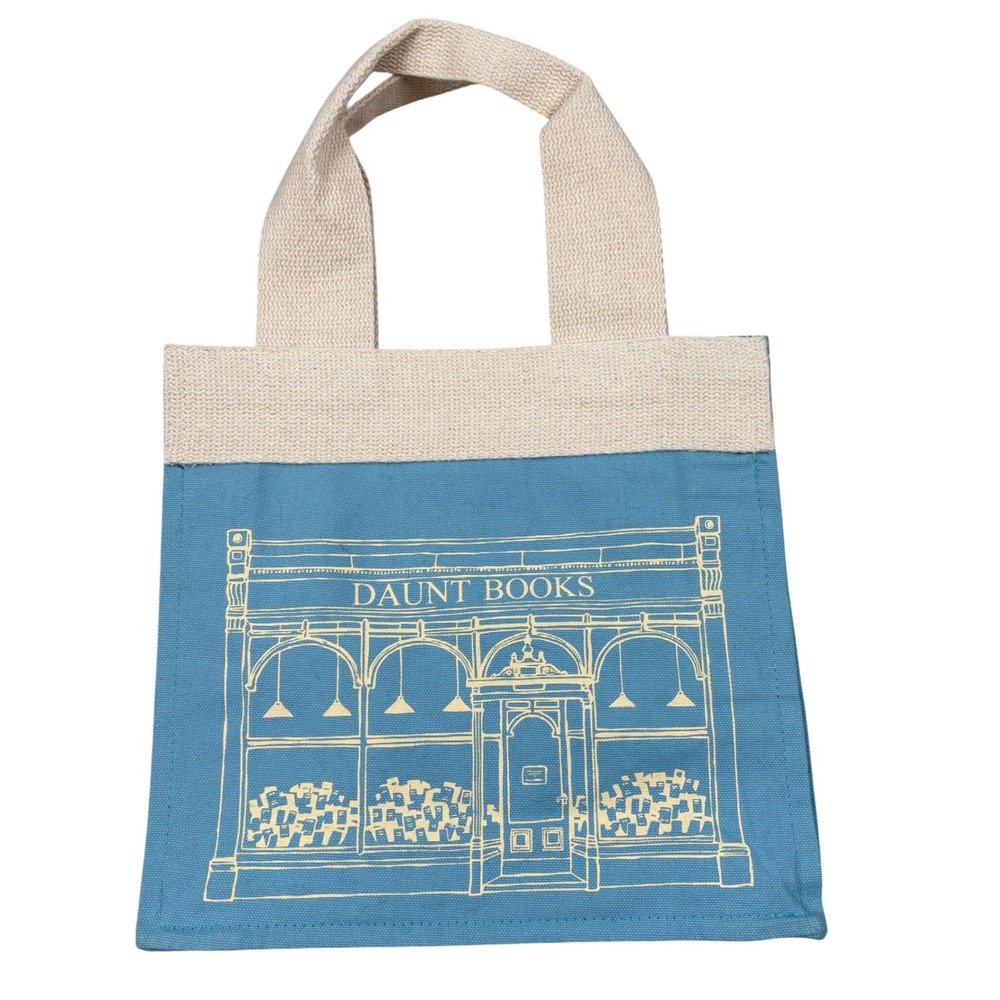 Daunt Books Tote Bag Unisex Small Blue Dark Academia Library Preppy